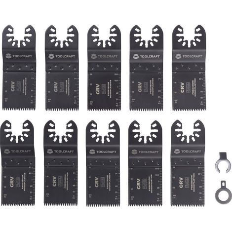 TOOLCRAFT TO-10283850  Chrom-Vanadium Stahl Multifunktionswerkzeug-Zubehör-Set 10teilig 34 mm  10 St
