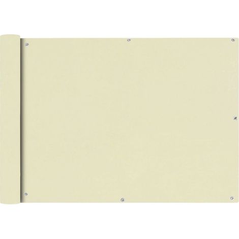 vidaXL Paravento da Balcone in Tessuto Oxford 75x600 cm Crema (1/4)