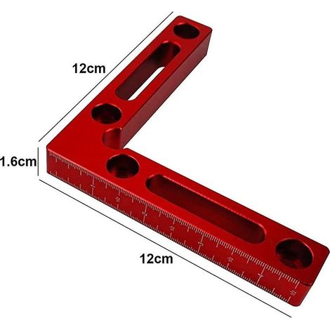 Équerre de positionnement à 90° en alliage d'aluminium, équerre de serrage 12 x 12 cm, équerre à angle droit, outils pour le travail du bois (1/4)
