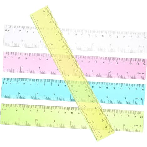 Règle en plastique Angoily de 30 cm, lot 5, légère et résistante (1/5)