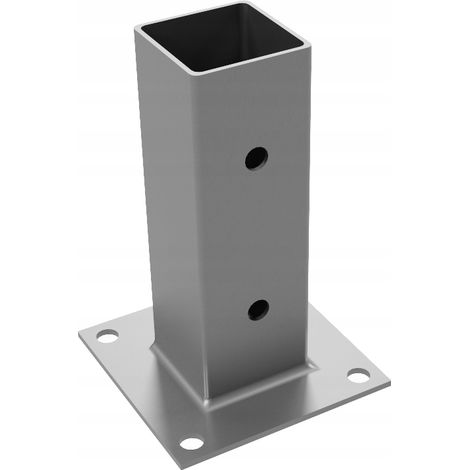 Base per colonna avvitabile in acciaio inox 50x50x150 mm, staffa di ancoraggio marca (1/3)
