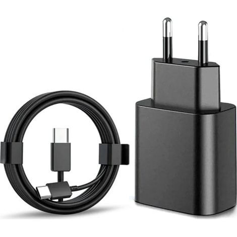 Lot de 4 chargeurs rapides compatibles Samsung 25 W avec câble USB-C de 1 m, noir (1/5)