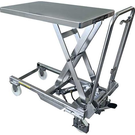 Tavola elevatrice manuale in acciaio inox - Carico massimo 500kg - 855007768