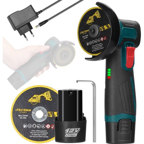Meuleuse électrique 3 pouces à moteur sans balais, meuleuse d'angle multifonctionnelle, outil portatif avec découpeuse à batterie lithium, outil utilitaire pour la découpe et le polissage de carrelage (1/4)