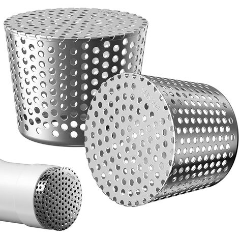 Crapaudine de Gouttière en Acier Inoxydable 304, Grille Anti-Feuilles, Filtre de Protection pour Tuyaux - Installation Facile, Drainage Rapide 90 mm - 110 mm (1/5)