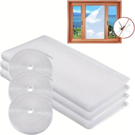 Moustique auto-adhésive, maille invisible, lot de 3, 1,3 x 1,5 m, blanche (1/4)
