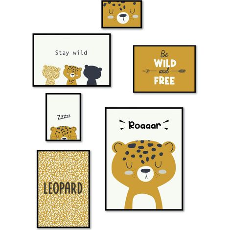 Bilderrahmen LEOPARD, MDF, 6er-Set