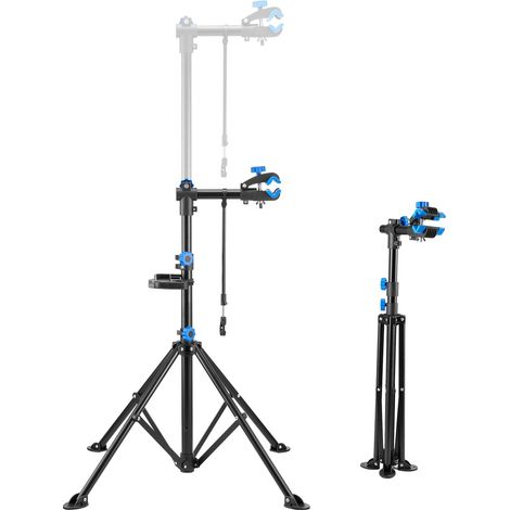 Pied d'atelier vélo, hauteur réglable de 835-1440 mm, support de réparation de vélo robuste, charge 29,9 kg, stand de bicyclettes avec plateau à outils magnétique, pour VTT et vélos de route (1/5)