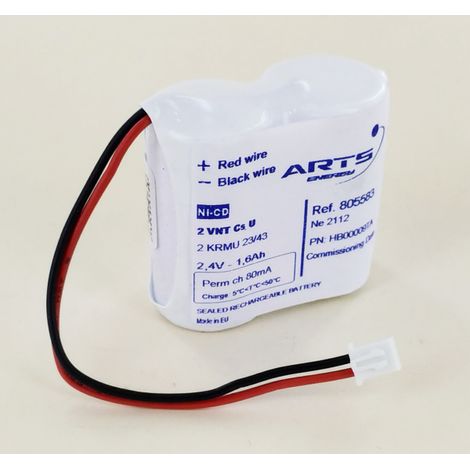 Batterie 2.4V 1.6Ah NiCd – Pour dispositifs de balisage renforcé et blocs d'évacuation – IP43 ECO1 – Compatible Legrand 62525 – URA