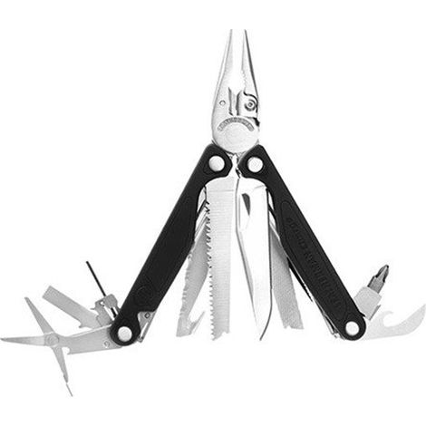 Multiherramienta Leatherman Charge®+ Stainless, ideal para aventura y trabajo, 19 funciones, acero inoxidable 420HC, hoja de navaja, tijeras y sierra.