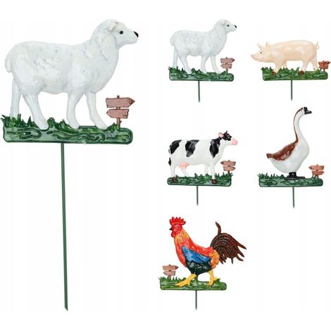 Estaca decorativa de jardín, animales, adorno en un palo, 42 cm
