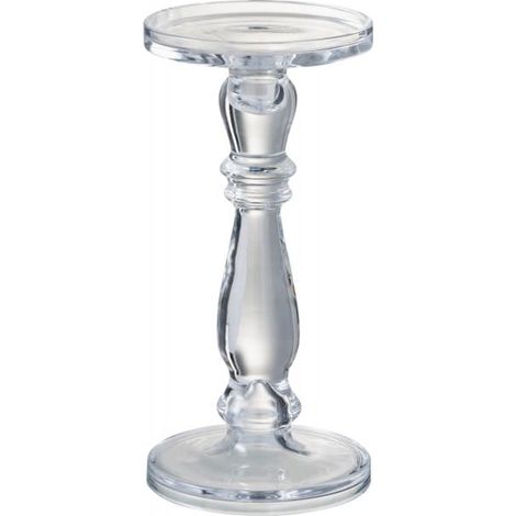 Portacandela in vetro trasparente candeliere per candela elegante -27 cm (1/3)