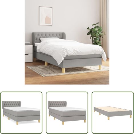 Matratze -  Boxspringbett mit Matratze Hellgrau 100x200 cm Stoff (1/5)
