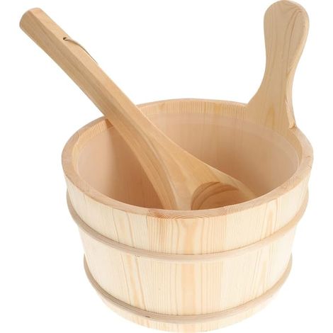 Ensemble seau et louche en bois pour sauna, kit de seau à eau en bois pour sauna, accessoires pour sauna et eau chaude.