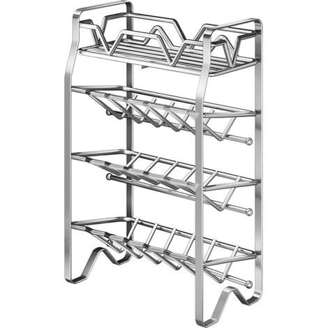 Spice Rack Organizer Stainless Steel Self Seasoning Bottle Holder Kitchen Countertop Multi Layer Storage (1/5)