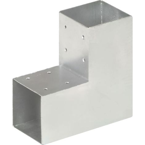 Connecteurs de poteau 4 pcs Forme en L Métal galvanisé 91x91 mm