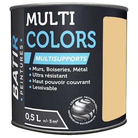 Peintures Multi Colors BÂTIR Satin Soyeux Champagne 0,5 L (1/2)