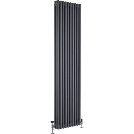 Milano Windsor Anthracite Cast Iron Style Triple Column Vertical Radiator - 1800mm x 470mm (1/5)