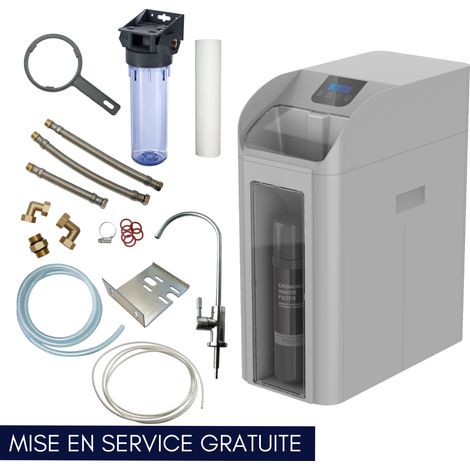 Apic – Adoucisseur d'eau 10L 2 en 1 – Filtration charbon actif – Débit 2,5 m3/h – Mise en service gratuite – Compact pour 1 à 3 personnes (1/5)