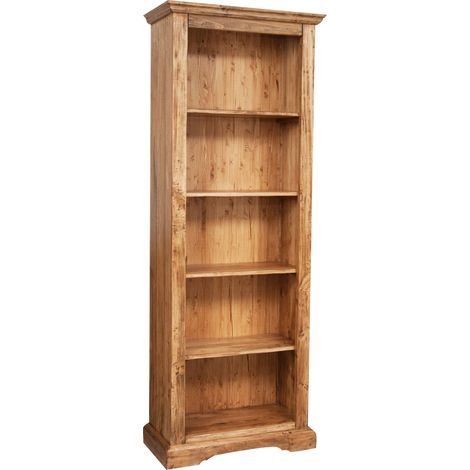 Country Bücherregal aus massivem Lindenholz natur L79xPR38xH211 cm. Made in Italy