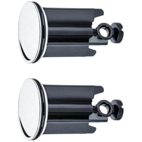 Bouchon de lavabo universel Ø 40 mm, lot de 2, bouchon de vidange chromé, laiton, avec joint en caoutchouc, réglable en hauteur, bouchon de baignoire antirouille (1/4)