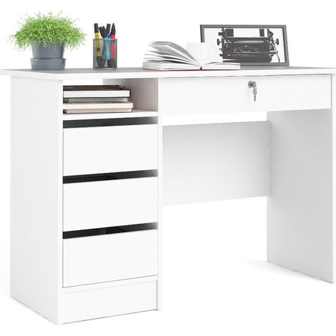 Scrivania Ufficio Function Plus Tvilum 109x48x75 cm con 3 Cassetti e Serratura - COLORE: BIANCO (1/4)