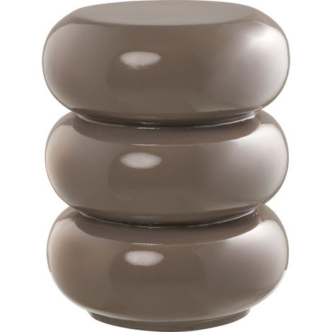 Tavolino Rosolina in fibra di vetro marrone tortora ø35,5 cm (1/3)