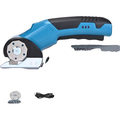 Cortadora rotativa eléctrica, inalámbrica, diseño ergonómico, azul. (1/2)