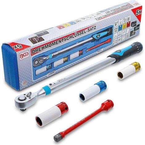 Jeu de Clés Dynamométriques 12,5 mm (1/2) - 40 à 200 Nm - Précision et Fiabilité, Acier, Pro - D-Work