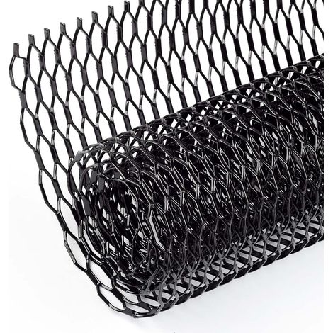 100x33cm Noir grille de course, Taille du trou de Nid d'abeille 10×38mm, grille en aluminium, universels grille de radiateur de voiture (1/5)