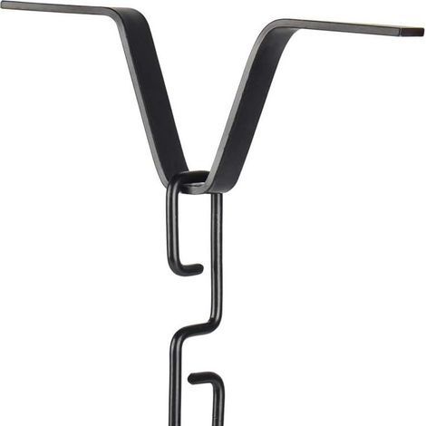 Adaptateur de gouttière en forme de V - Matériel extérieur pour carillon de pluie - Connecteur en fer - Chaîne de pluie - Crochet en V (noir) (1/5)