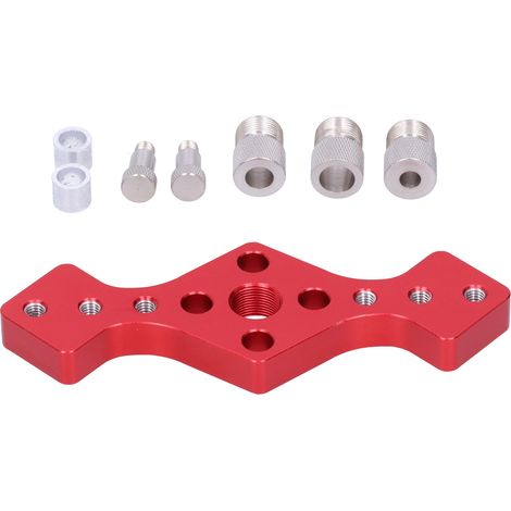 Herramienta de perforación para carpintería: plantilla de perforación recta, punta roja, herramienta para bricolaje. (1/5)
