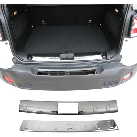 OMAC Kit Protection de Pare-Chocs arrière Compatible avec Jeep Renegade 2014-2024 Brillant inox 2Pcs