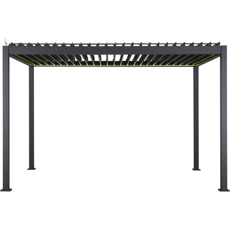 Pergola bioclimatique électrique Evora Graphite - 4 x 3 m - Hespéride