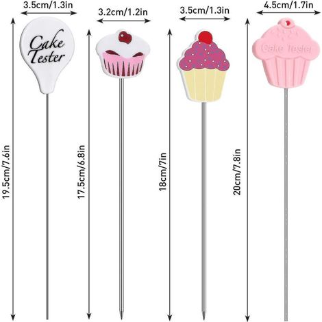 Aiguilles à tester les gâteaux en acier inoxydable réutilisables, pratiques et sans frottements. (1/3)