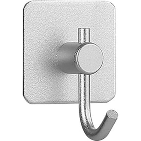 Selbstklebende Wandhaken, Schlüsselhalter, Kleider- und Handtuchhaken, silberfarbenes Design (1/5)