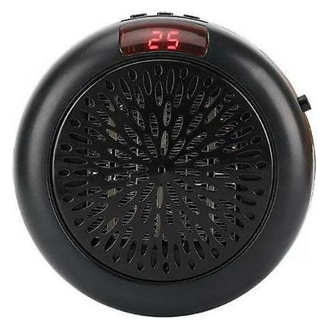 Mini radiateur soufflant électrique mural ou sur bureau, noir, pour chambre, maison portable, ventilateur d'air chaud, chauffage rond domestique (1/5)