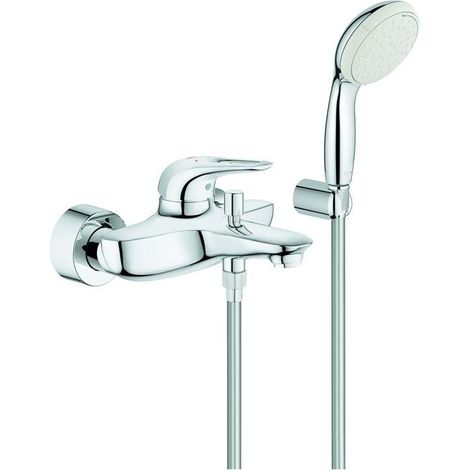 GROHE Einhand-Wannenbatterie Eurostyle mit Wandhalterset Hebel offen chrom 3359230A