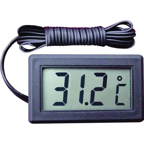Thermomètre électronique LCD ZW9 avec sonde et horloge de panneau (1/5)