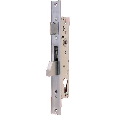 Tesa Assa Abloy – Serrure à larder 1 point – Axe 20 mm – Têtière 25 mm – Pêne dormant et demi-tour – A cylindre européen – Sécurité renforcée contre effraction