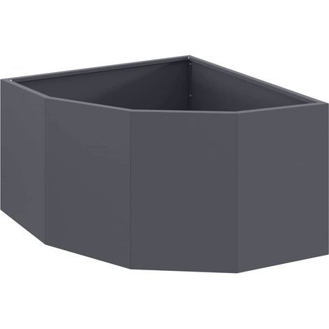 Maison Exclusive - Macetero de Esquina Antracita 60 x 60 x 35 cm Acero (1/5)