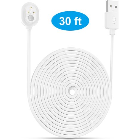 Netzkabel für Arlo Ultra 4K UHD, magnetisches Wechselkabel, wasserdichtes Ladegerät ohne Stecker für den Innen- und Außenbereich, 6 m/9 m, 1 Stück, Weiß