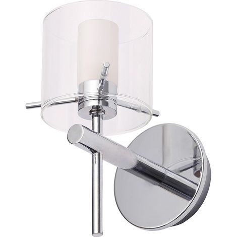 Litecraft Lincoln Wall Light Bathroom 1 Arm With Clear Shade - Polished Chrome (1/5)