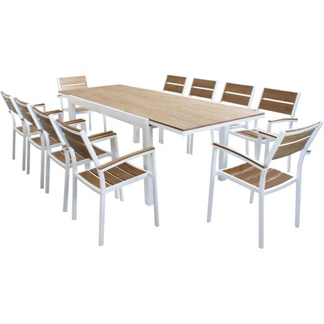 VIDUUS - set tavolo in alluminio e polywood cm 200/300 x 95 x 74 h con 10 poltrone Viduus (1/4)