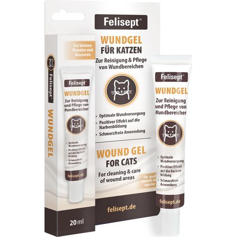 Felisept Gel per ferite per gatti 20ml - Unguento per gatti per la pulizia e la cura delle aree ferite - Cura delle ferite del gatto - Protezione delle ferite del gatto per una migliore rigenerazione (1/4)