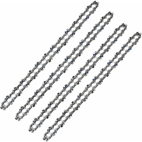 Juego de 4 cadenas para motosierra, 35 cm (14 pulgadas) – paso LP de 3/8, 1,3 mm (grosor del eslabón de transmisión de 0,50), bajo retroceso – 52 eslabones (1/4)