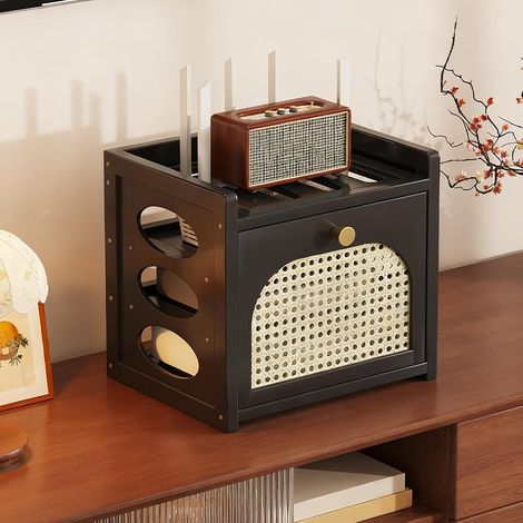Boîte de rangement pour routeur WiFi, organisateur de câble de modem, étagère de projecteur, support de gestion de câbles de multiprise, boîte de décoration d'intérieur pour routeur, pour la maison et (1/2)