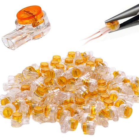 UY Kabelverbinder – 100 Stück – Für Kabel mit 0,4–0,7 mm² Querschnitt – Feuchtigkeitsbeständig – Schnelle Verbindung ohne Abisolieren (1/5)