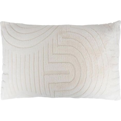 Coussin Imitation Fourrure "Arka" 50x80cm Ivoire