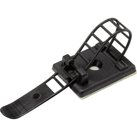 Supporto di fissaggio autoadesivo avvitabile con fascetta di fissaggio, nero, Tru Components 1206770 WCT-64, 25 pz. (1/3)